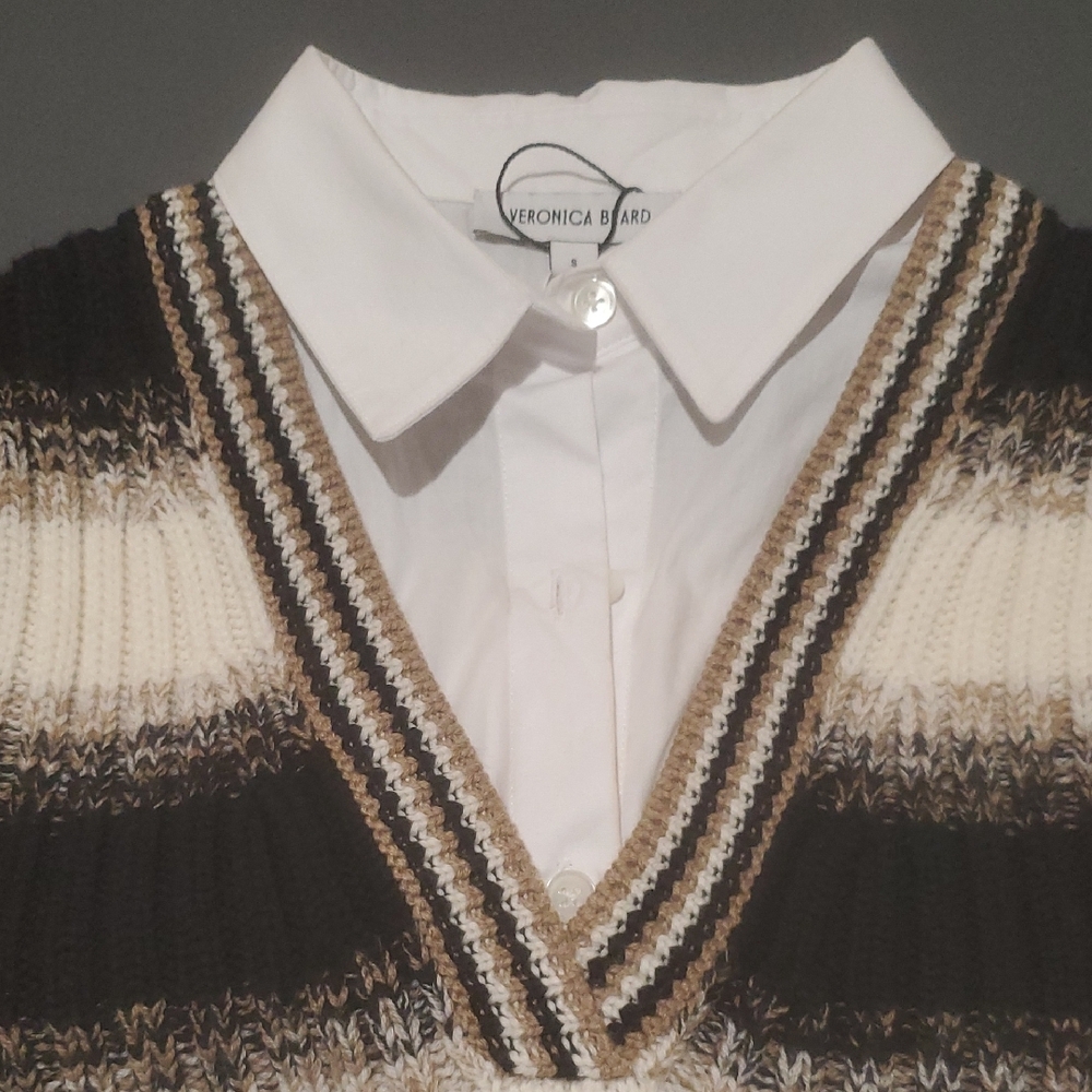 Veronica Beard Spear Mixed-Media  Vest  And Shirt  NWOT - Picture 6 of 16